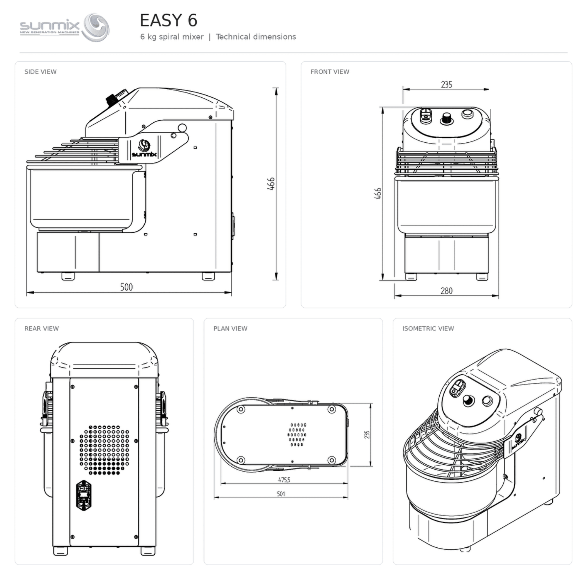 Sunmix Easy Line 6 Spiral Dough Mixer - Pizza Solutions