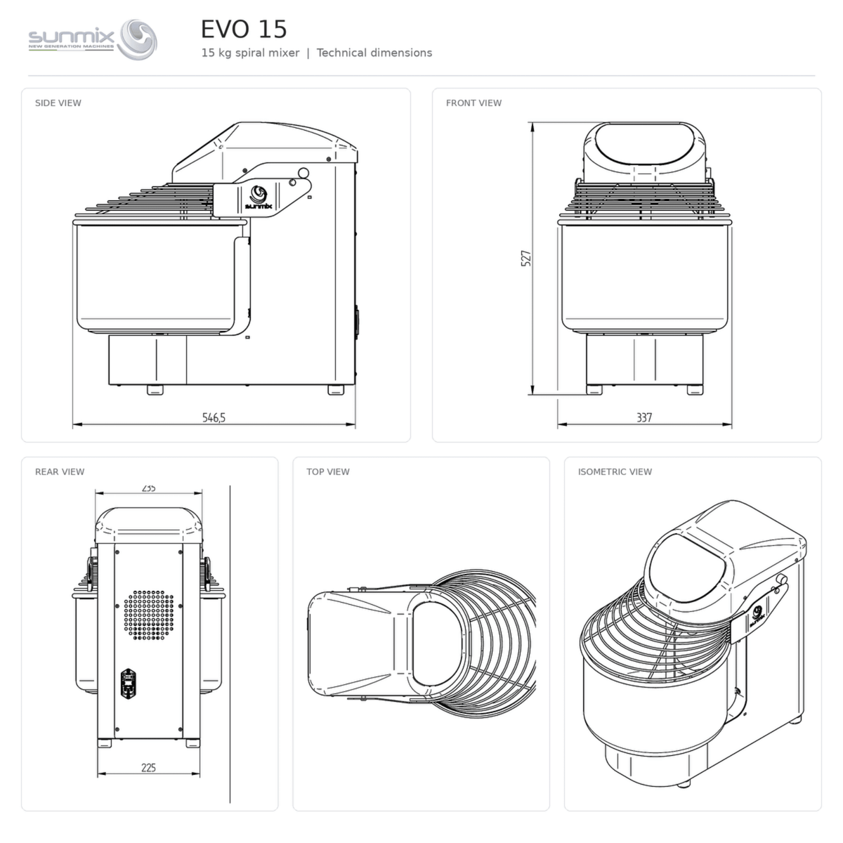 Sunmix Evo Line 15 Spiral Dough Mixer - Pizza Solutions