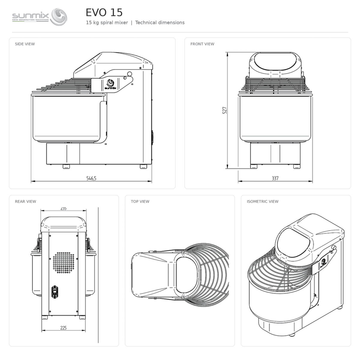 Sunmix Evo Line 15 Spiral Dough Mixer - Pizza Solutions