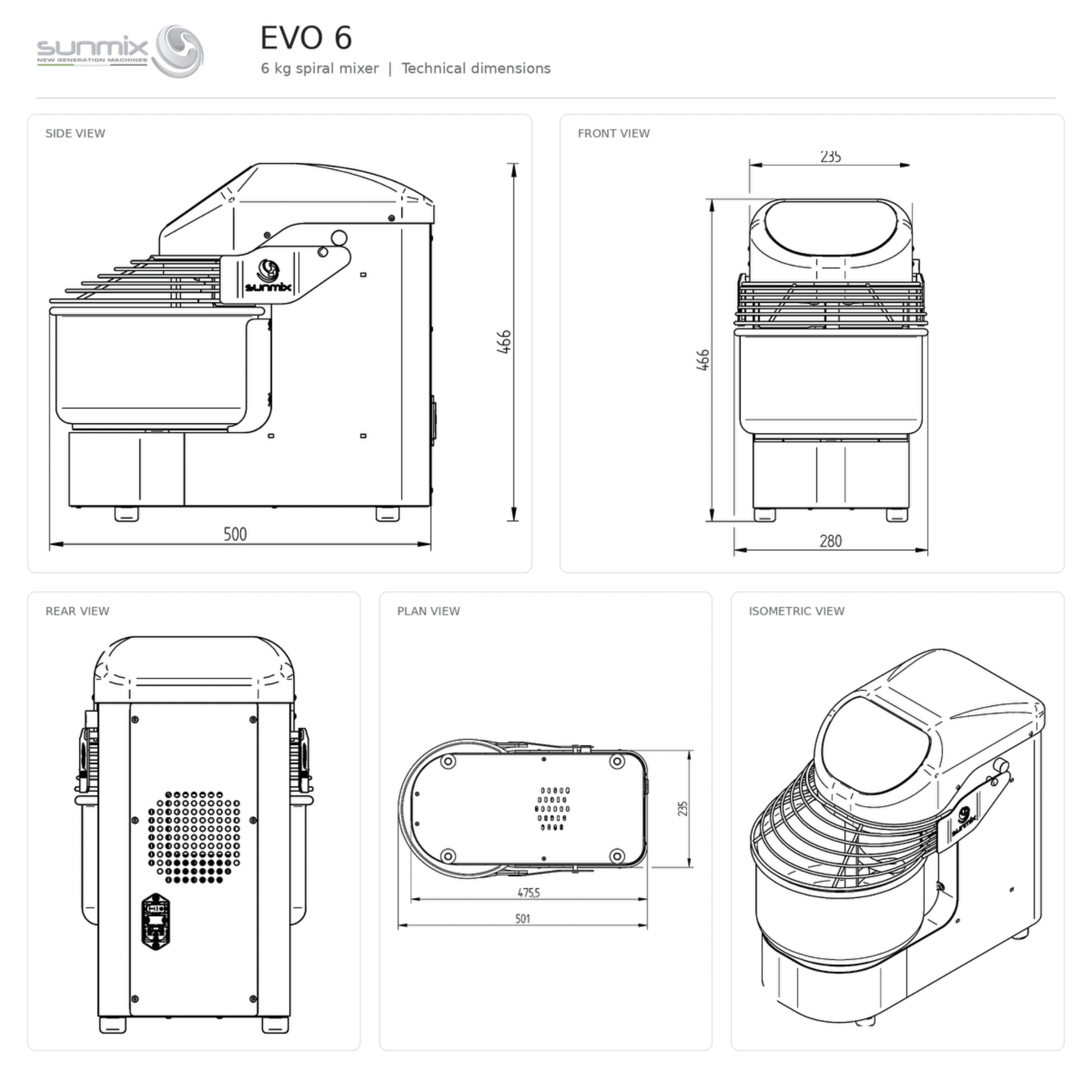 Sunmix Evo Line 6 Spiral Dough Mixer - Pizza Solutions